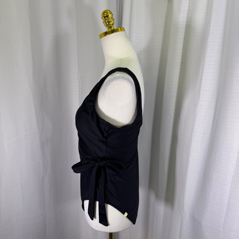 NWOT Summersalt The Perfect Wrap One-Piece Swimsuit US 16 Black V-Neck Tie Side - Picture 11 of 12